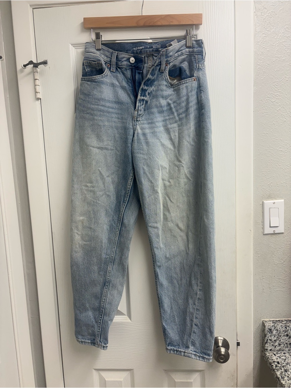 Old Navy Extra High Rise Balloon Light Blue Jeans